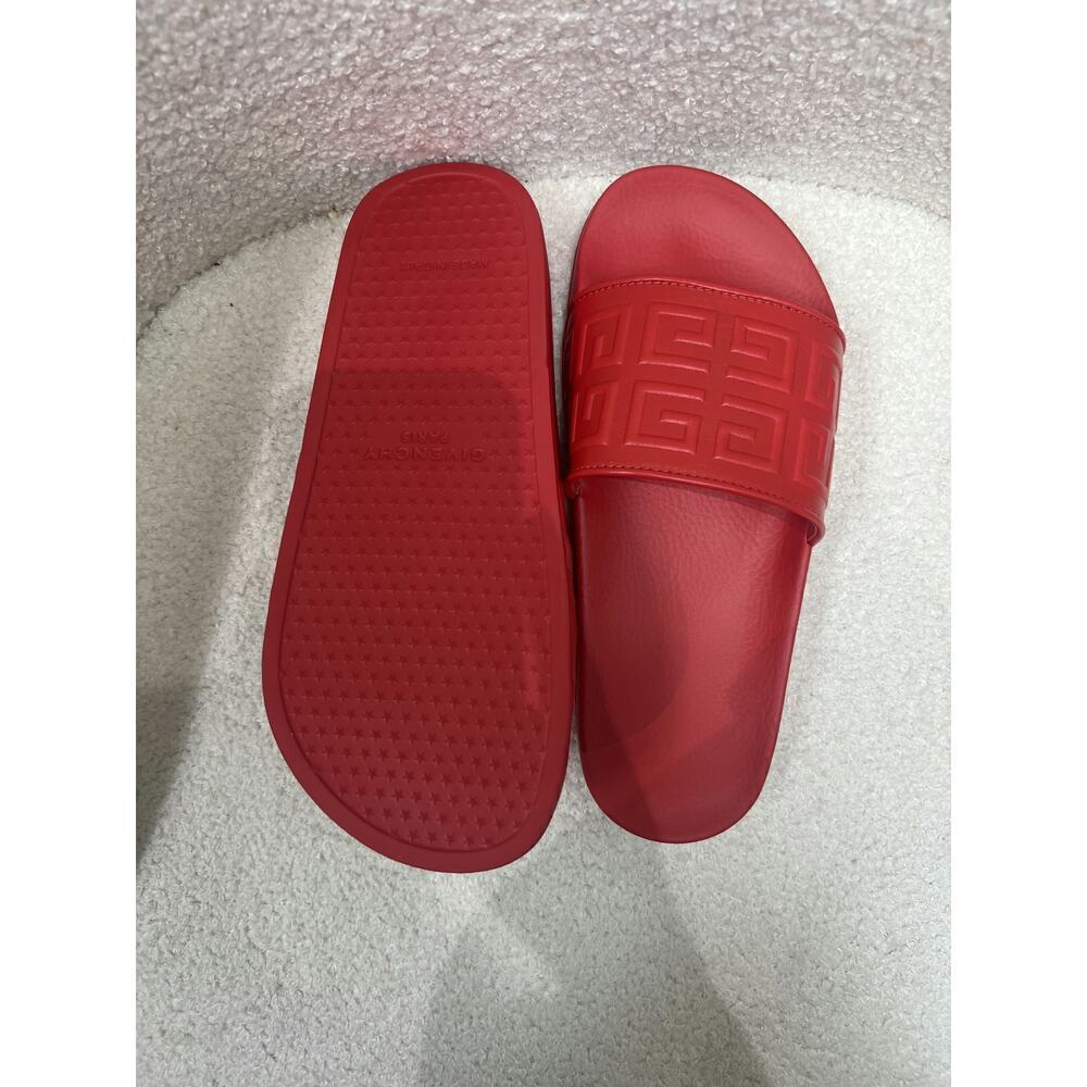 Givenchy Red Pool Slides - Women's Size 37 - Picture 2 of 6
